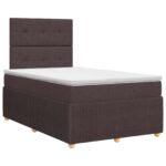 vidaXL Posteľ boxspring s matracom Tmavohnedá 120 x 200 cm Látka – Obrázok 2