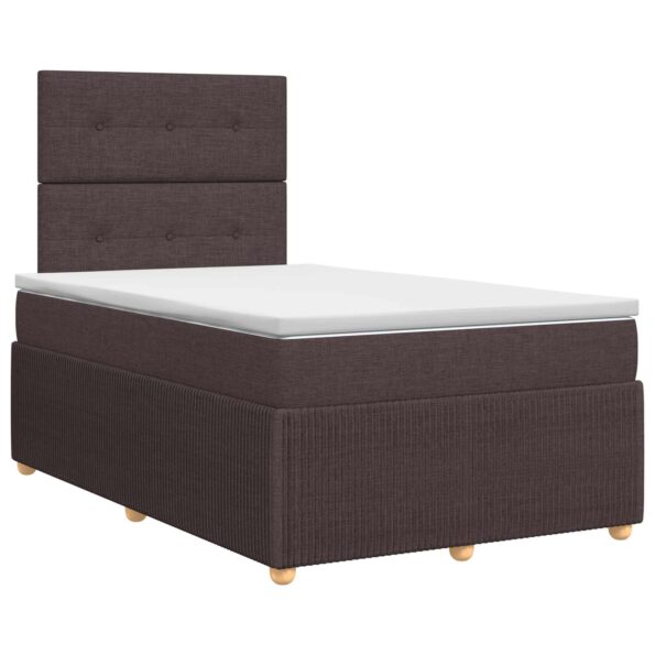 vidaXL Posteľ boxspring s matracom Tmavohnedá 120 x 200 cm Látka – Obrázok 2