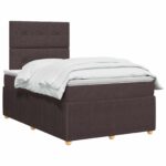vidaXL Posteľ boxspring s matracom Tmavohnedá 120 x 200 cm Látka – Obrázok 3