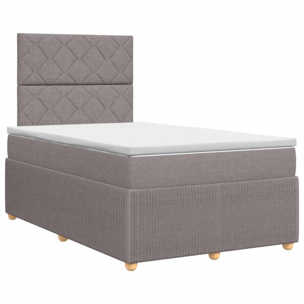 vidaXL Posteľ boxspring s matracom Sivohnedá 120 x 200 cm Látka – Obrázok 2