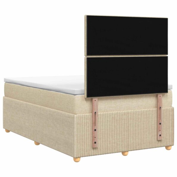 vidaXL Posteľ boxspring s matracom Krémová 120 x 200 cm Látka – Obrázok 8