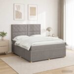 vidaXL Posteľ boxspring s matracom Sivohnedá 140 x 190 cm Látka
