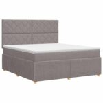vidaXL Posteľ boxspring s matracom Sivohnedá 140 x 190 cm Látka – Obrázok 2