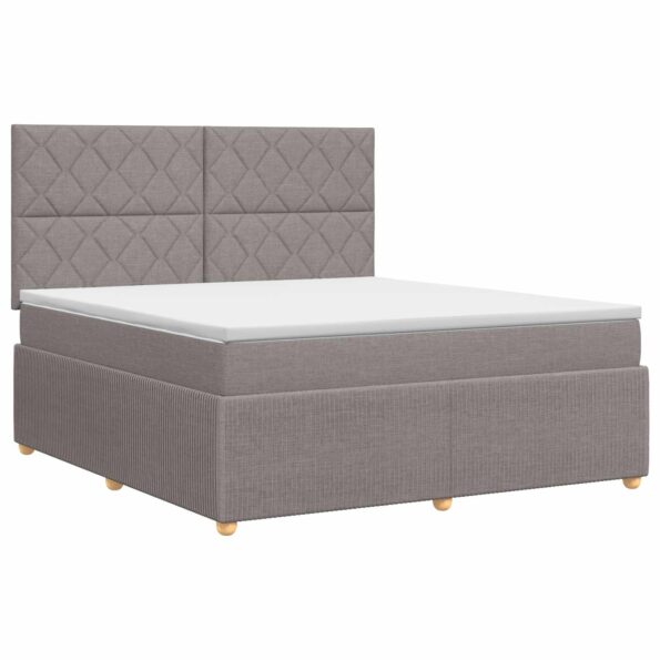 vidaXL Posteľ boxspring s matracom Sivohnedá 140 x 190 cm Látka – Obrázok 2