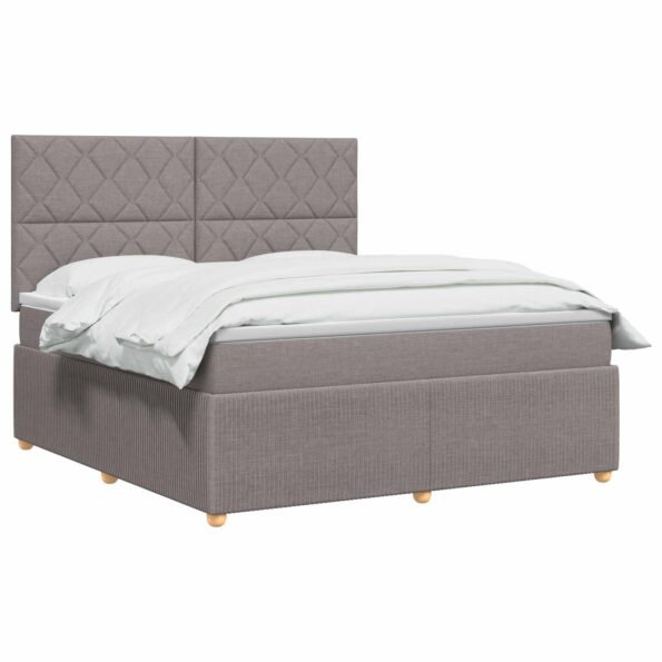 vidaXL Posteľ boxspring s matracom Sivohnedá 160 x 200 cm Látka – Obrázok 3