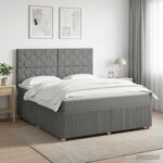 vidaXL Posteľ boxspring s matracom Tmavosivá 180 x 200 cm Látka