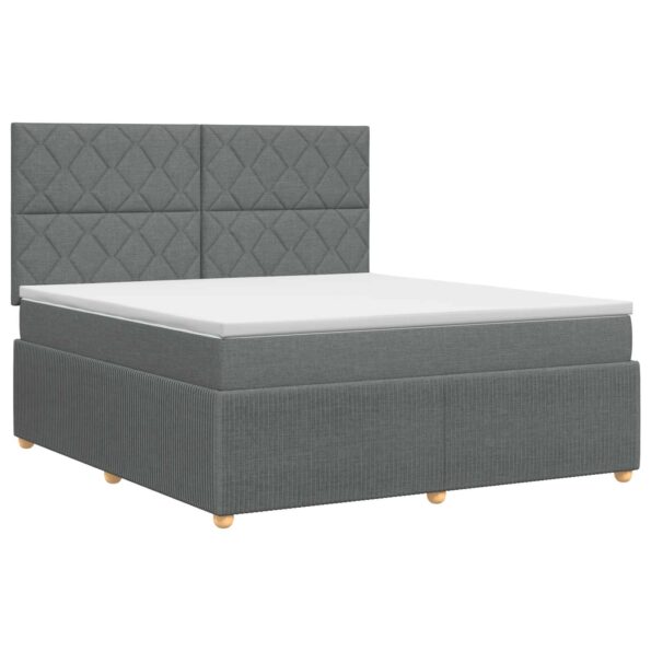 vidaXL Posteľ boxspring s matracom Tmavosivá 180 x 200 cm Látka – Obrázok 2