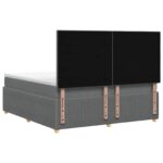 vidaXL Posteľ boxspring s matracom Tmavosivá 180 x 200 cm Látka – Obrázok 8