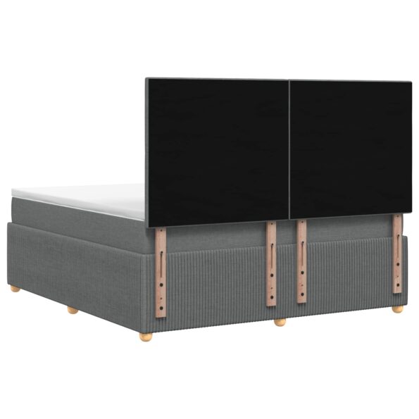 vidaXL Posteľ boxspring s matracom Tmavosivá 180 x 200 cm Látka – Obrázok 8