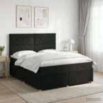 vidaXL Posteľ boxspring s matracom Čierna 180 x 200 cm Látka