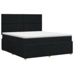 vidaXL Posteľ boxspring s matracom Čierna 180 x 200 cm Látka – Obrázok 2