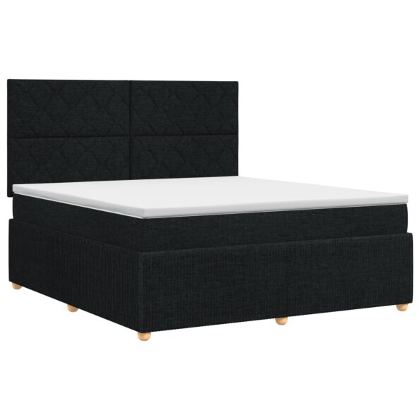 vidaXL Posteľ boxspring s matracom Čierna 180 x 200 cm Látka – Obrázok 2