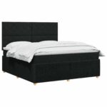 vidaXL Posteľ boxspring s matracom Čierna 180 x 200 cm Látka – Obrázok 3