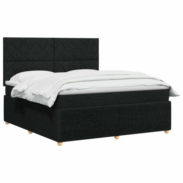 vidaXL Posteľ boxspring s matracom Čierna 180 x 200 cm Látka – Obrázok 3