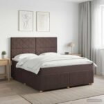 vidaXL Posteľ boxspring s matracom Tmavohnedá 180 x 200 cm Látka