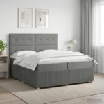 vidaXL Posteľ boxspring s matracom Tmavosivá 200 x 200 cm Látka