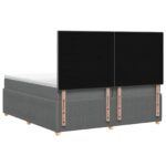 vidaXL Posteľ boxspring s matracom Tmavosivá 200 x 200 cm Látka – Obrázok 8