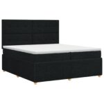 vidaXL Posteľ boxspring s matracom Čierna 200 x 200 cm Látka – Obrázok 2