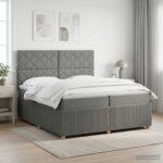 vidaXL Posteľ boxspring s matracom Tmavosivá 200 x 200 cm Látka