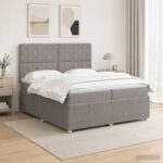 vidaXL Posteľ boxspring s matracom Sivohnedá 200 x 200 cm Látka