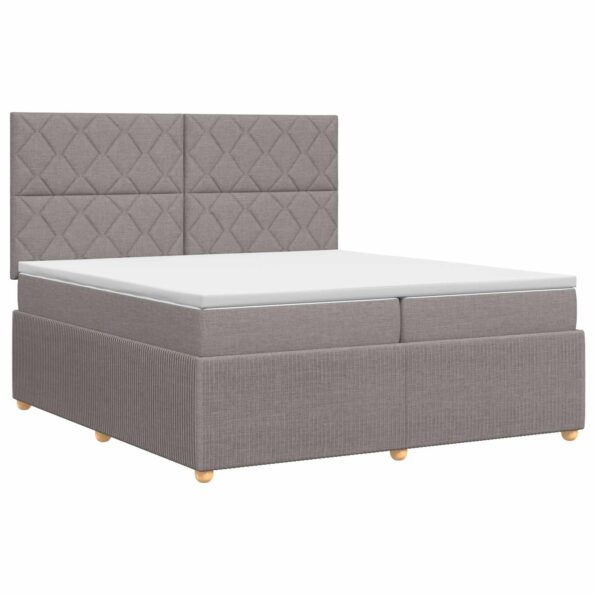 vidaXL Posteľ boxspring s matracom Sivohnedá 200 x 200 cm Látka – Obrázok 2