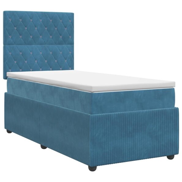 vidaXL Posteľ boxspring s matracom Modrá 80 x 200 cm Zamat – Obrázok 2