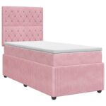 vidaXL Posteľ boxspring s matracom Ružová 80 x 200 cm Zamat – Obrázok 2