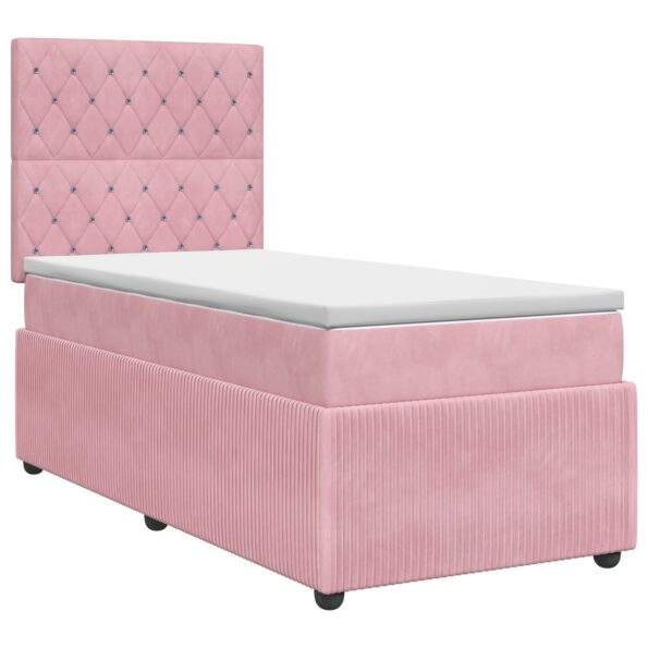 vidaXL Posteľ boxspring s matracom Ružová 80 x 200 cm Zamat – Obrázok 2