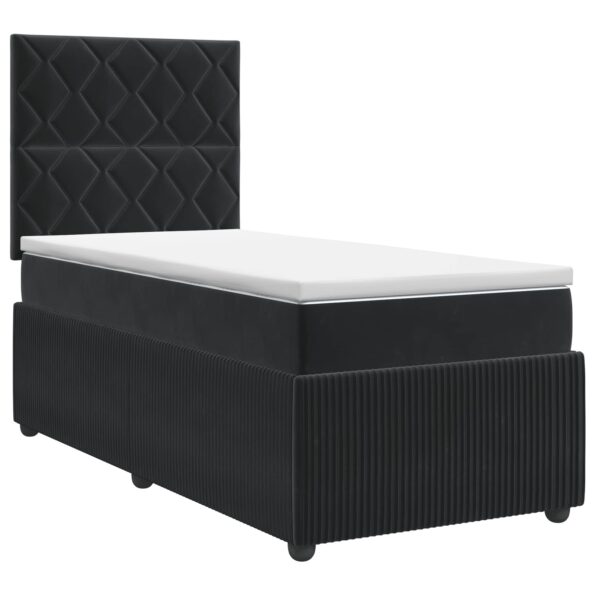vidaXL Posteľ boxspring s matracom Čierna 80 x 200 cm Zamat – Obrázok 2