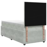 vidaXL Posteľ boxspring s matracom Svetlosivá 90 x 190 cm Zamat – Obrázok 8