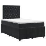 vidaXL Posteľ boxspring s matracom Čierna 120 x 190 cm Zamat – Obrázok 2