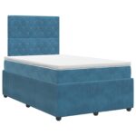 vidaXL Posteľ boxspring s matracom Modrá 120 x 190 cm Zamat – Obrázok 2