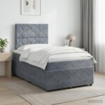 vidaXL Posteľ boxspring s matracom Tmavosivá 120 x 190 cm Zamat