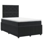 vidaXL Posteľ boxspring s matracom Čierna 120 x 190 cm Zamat – Obrázok 2