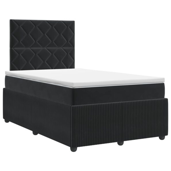 vidaXL Posteľ boxspring s matracom Čierna 120 x 190 cm Zamat – Obrázok 2