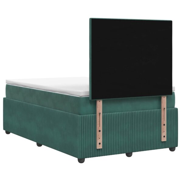 vidaXL Posteľ boxspring s matracom Tmavozelená 120 x 190 cm Zamat – Obrázok 8