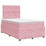 vidaXL Posteľ boxspring s matracom Ružová 120 x 190 cm Zamat – Obrázok 2