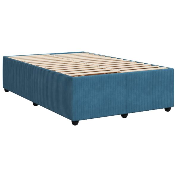 vidaXL Posteľ boxspring s matracom Modrá 120 x 200 cm Zamat – Obrázok 5