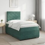 vidaXL Posteľ boxspring s matracom Tmavozelená 120 x 200 cm Zamat