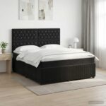 vidaXL Posteľ boxspring s matracom Čierna 140 x 190 cm Zamat