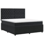 vidaXL Posteľ boxspring s matracom Čierna 140 x 190 cm Zamat – Obrázok 2