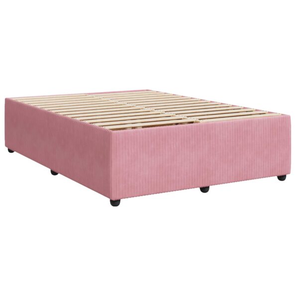 vidaXL Posteľ boxspring s matracom Ružová 140 x 190 cm Zamat – Obrázok 5
