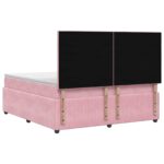 vidaXL Posteľ boxspring s matracom Ružová 140 x 190 cm Zamat – Obrázok 8