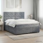 vidaXL Posteľ boxspring s matracom Tmavosivá 140 x 200 cm Zamat