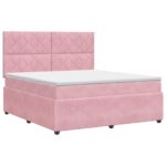 vidaXL Posteľ boxspring s matracom Ružová 140 x 200 cm Zamat – Obrázok 2