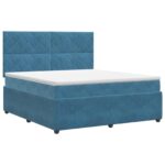 vidaXL Posteľ boxspring s matracom Modrá 160 x 200 cm Zamat – Obrázok 2