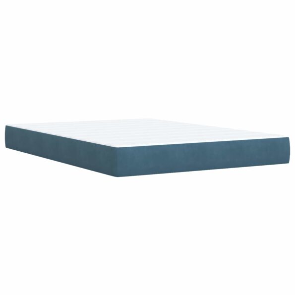 vidaXL Posteľ boxspring s matracom Modrá 160 x 200 cm Zamat – Obrázok 6