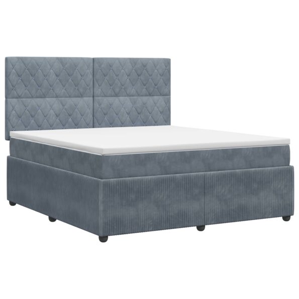 vidaXL Posteľ boxspring s matracom Tmavosivá 180 x 200 cm Zamat – Obrázok 2