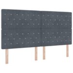 vidaXL Posteľ boxspring s matracom Tmavosivá 180 x 200 cm Zamat – Obrázok 5