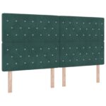 vidaXL Posteľ boxspring s matracom Tmavozelená 180 x 200 cm Zamat – Obrázok 4